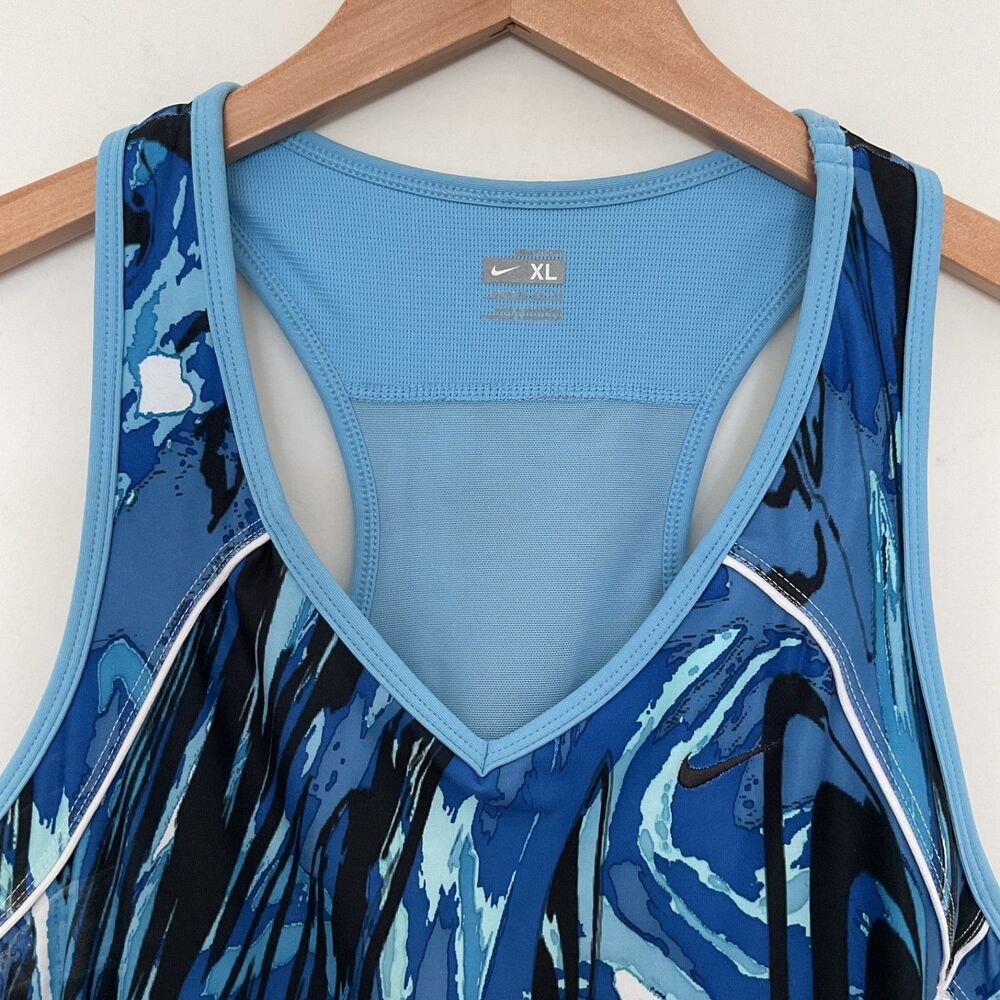 Nike Fit Dry Tennis Training Tank Top XL Blue Racerback Running Gym Athletic - Picture 3 of 10